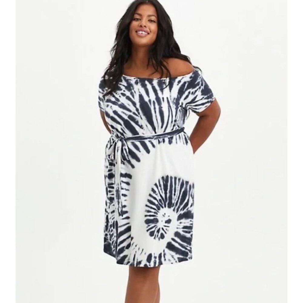 Torrid Off Shoulder Tie Dye Dress